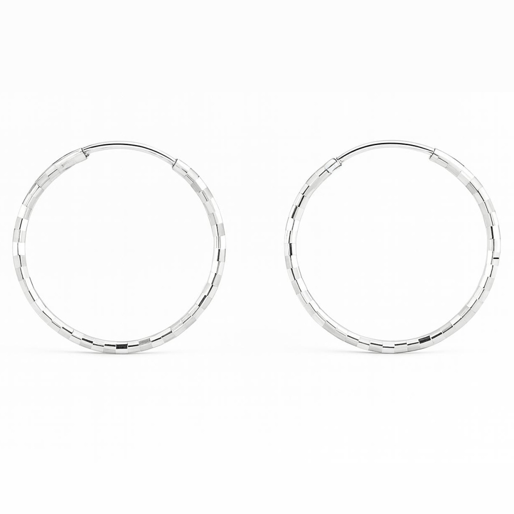 BECHTGOLD ,,Silver Mosaic" kleine Damen Creolen aus 925er Silber